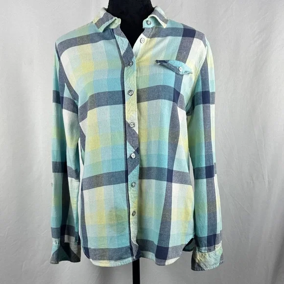 Tribal Long Sleeve Plaid Button-Up Shirt - Picture 1 of 7